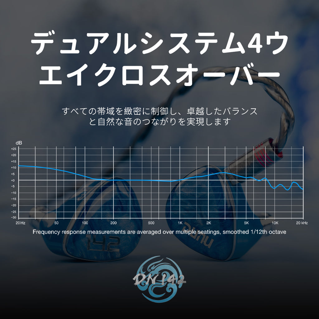 DUNU DN142 7ドライバー・トライブリッド（1DD+4BA+2マイクロプラナー）インイヤーモニター