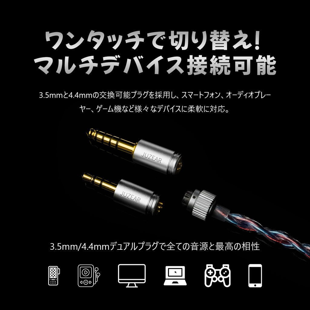 Juzear 鳴神 Defiant 1DD + 3BAハイブリッドIEMs
