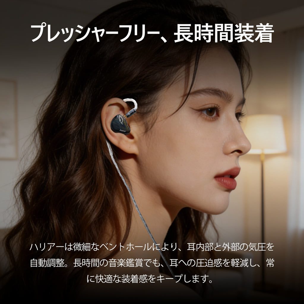 JUZEAR Harrier 1DD+6BA+2マイクロプレーナードライバー搭載IEMs
