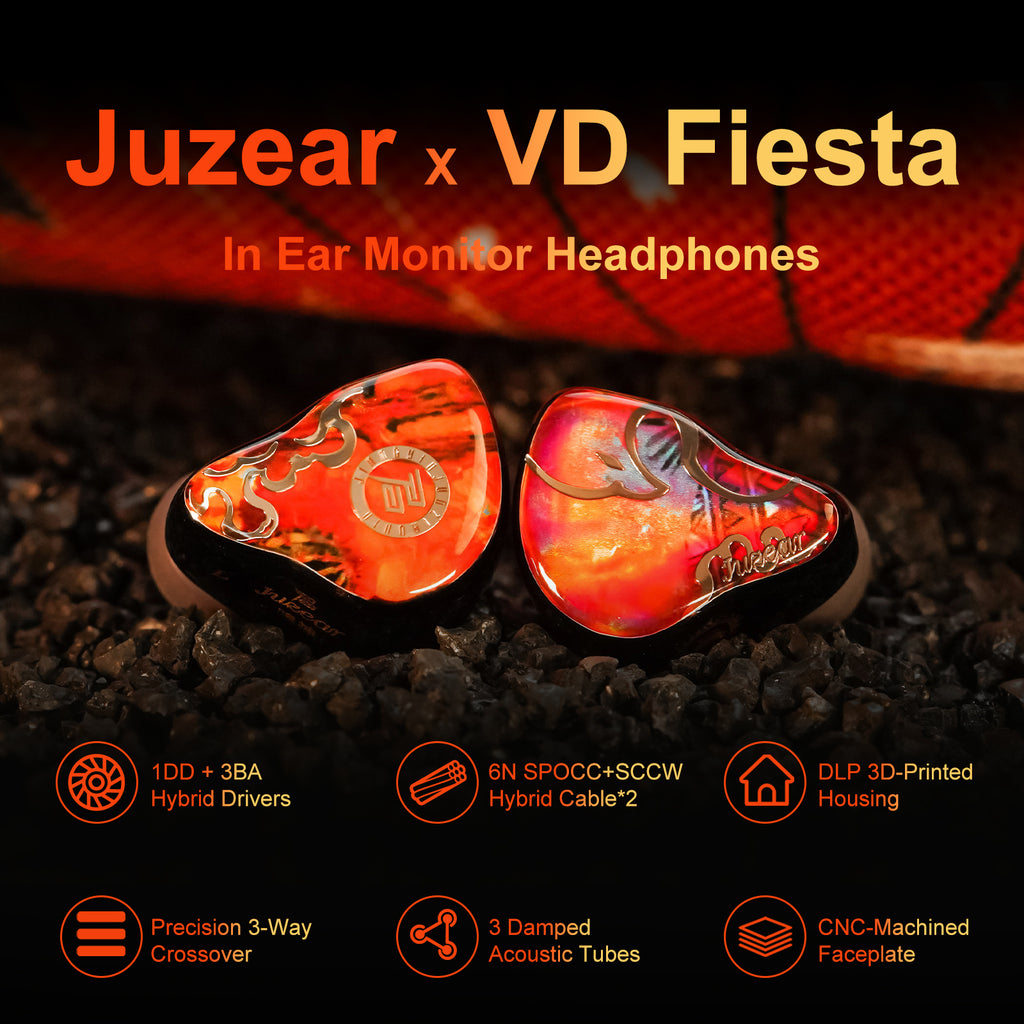 JUZEAR x Vivir Digital FIESTA 1DD＋3BA ハイブリッド型インイヤーモニター