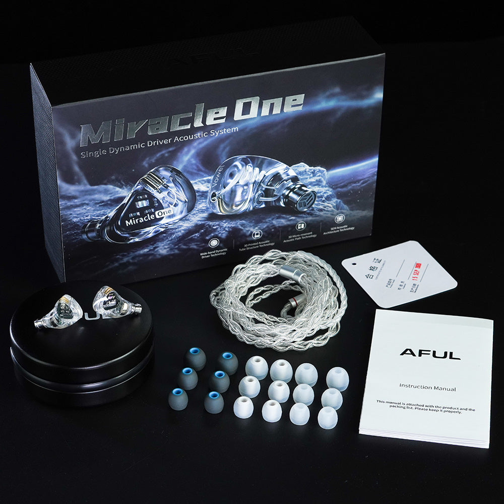 AFUL MiracleOne 有線イヤホン 6mm LSR振動板シングルダイナミックドライバー SEM音響設計 デュアル共振チャンバー搭載 透明シェル 3.5mm / 4.4mm